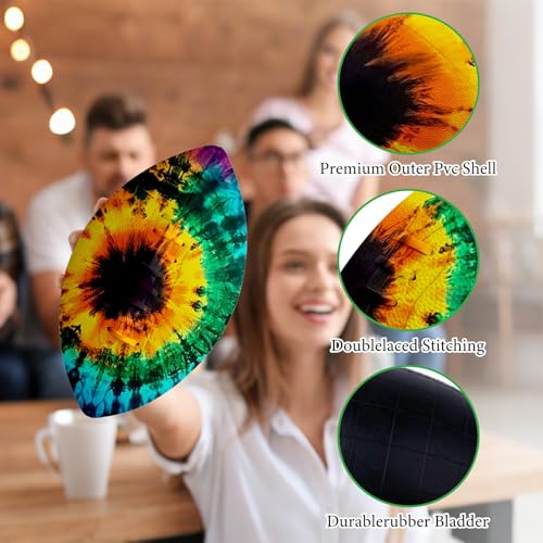 American Football, Official Size 11.9 x 7.3 Inch, Premium Composite Leather High-Grip Ball with Pro-Style Lacing, Unique Prints for Training, Games & Gifts - color: Rainbow Abstract