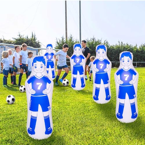 ZHUYNXIR Inflatable Soccer Dummy, Soccer Training Equipment, Inflatable Dummy Goalkeepr Air Mannequin Free Kick Wall Goalkeeper Defender Training for Children Adults - color: 120 dummy-blue