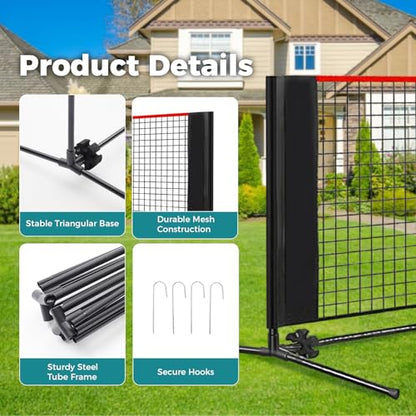 OLIXIS Portable Badminton Net, 2-5 FT Height Adjustable Volleyball Net, Badminton Net with Carry Bag, Volleyball Net, Pickball Net, Backyard Game Indoor Outdoor Use