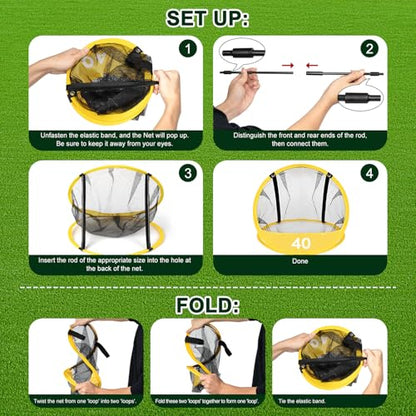 Golf Chipping Net Pop-Up Practice Nets with 3 Targets for Indoor Outdoor Backyard Golf Training Game