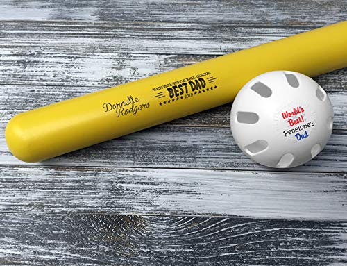 Personalized Plastic Bat & Ball Combo Gift (Best Dad Design)