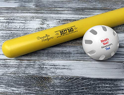 Personalized Plastic Bat & Ball Combo Gift (Best Dad Design)