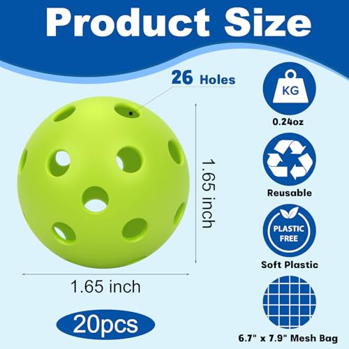 Coopay 20/40/80 Pack Mini Plastic Practice Baseballs, 1.65inch Small Soft Training Balls with Drawstring Bag for Baseball Hitting, Pitching & Batting Training, Indoor & Outdoor - color: Green, style: 20 Pack