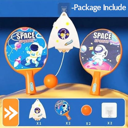 Ping-Pong Table Tennis Trainer Set for Kids | Teenagers | Adults, 2 Balls & Racket | Indoor & Outdoor Game