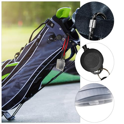 1pcs Golf Club Brush Groove Cleaner with Cover, Double-Sided Golf Cleaning Brush with Retractable Carabiner Clip for Golf Bag