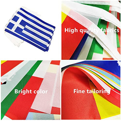 50ft Greece Banner Flag String - Mini Greece Flags (38), Party & Bar Decorations - color: Greece