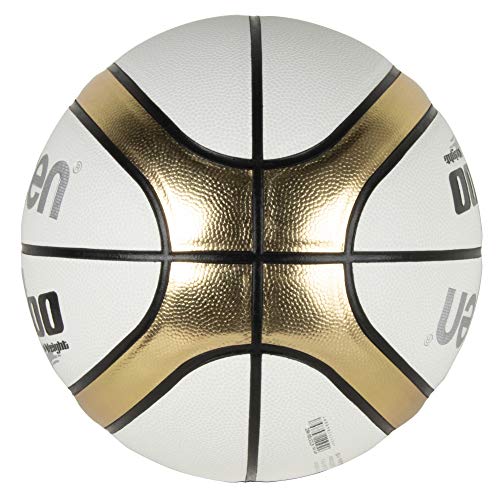 Molten Z3700 B7Z3700-WZ Basketball, No. 7, for Boys Over Junior High School Students, Synthetic Leather, White x Gold
