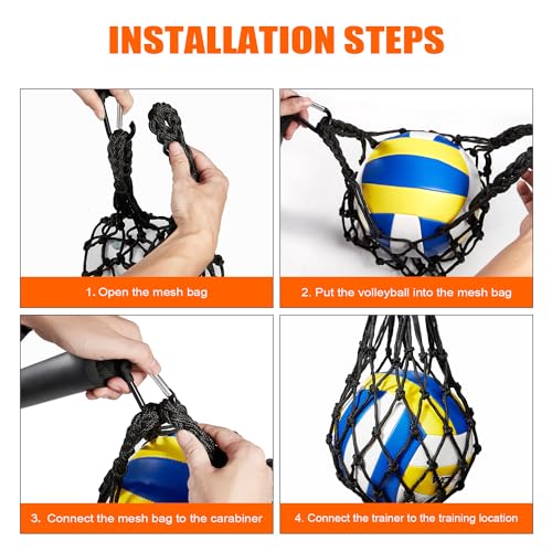 Volleyball Spike Trainer, Volleyball Training Aids, Volleyball Attack Trainer, Adjustable Volleyball Spiking Training System can Improve Your Serving, Jumping, Arm Speed and Spiking Power