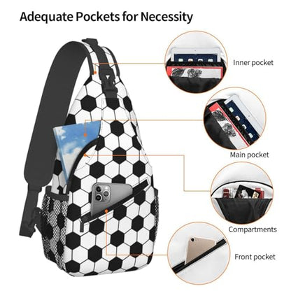 Soccer Sling Backpack Sling Bag Football Crossbody Shoulder Bag Soccer Purse Chest Bag For Men Women - color: Soccer