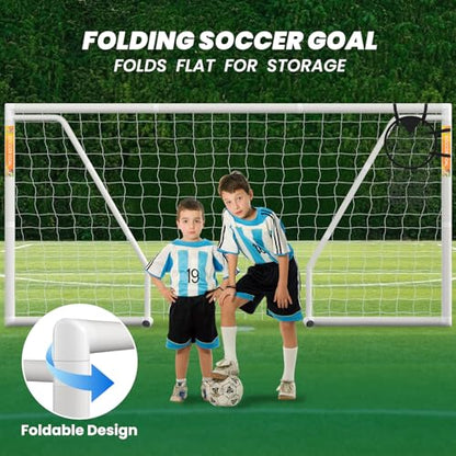 NAIZEA Soccer Goal - 12x6/10x6/8x6/6x4FT Soccer Goals for Backyard, Portable & Weatherproof HPVC Soccers Goal w/Soccer Net Durable Post for Adults & Youth Outdoor's Practice Training - size: 12x6 FT, style: Foldable