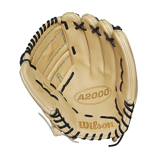 Wilson A2000 Pitcher's Baseball Gloves - color: Blonde, size: 12"