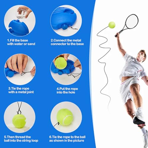 IBHOO Tennis Ball Training Baseboard, Tennis Practice Rebounder, Portable Tennis Trainer for Self Training, Anti Skid Treatment at the Bottom, for Backyard Home - color: Blue