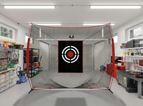 Golf Net Backyard Driving Practice - 10x8ft Heavy Duty Hitting Nets with High Impact Screen for Home Indoor Garage Swing Training Aids Outdoor Sports