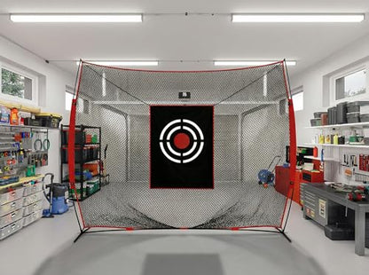 Golf Net Backyard Driving Practice - 10x8ft Heavy Duty Hitting Nets with High Impact Screen for Home Indoor Garage Swing Training Aids Outdoor Sports