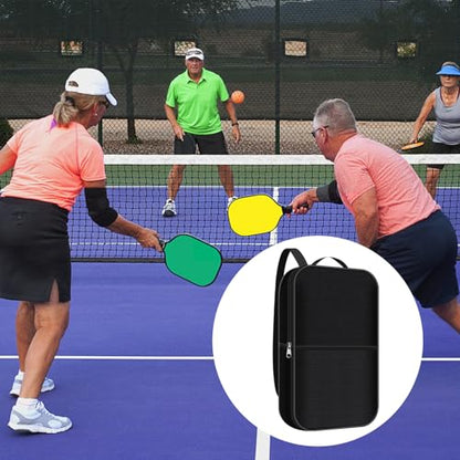 Pickleball Paddle Cover with Pocket, With Extra Storage Space Pocket for Accessories, Fits Store 2 Paddle &4balls, Zipper Closure - Waterproof Material