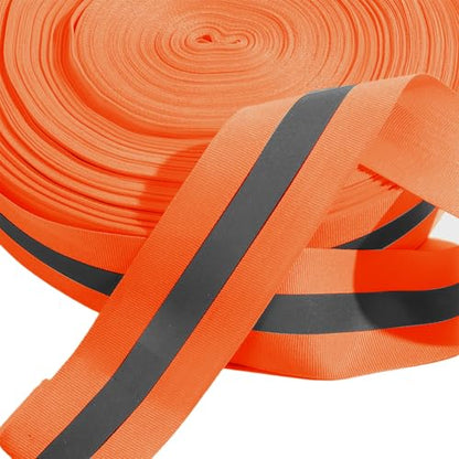 Beach Volleyball Lines 2'' X 328' Nylon Beach Vibrant Orange Volleyball Boundary Lines Tear-Resistant Reflective Caution for Running Track Lanes, Finish Line Markers Sand