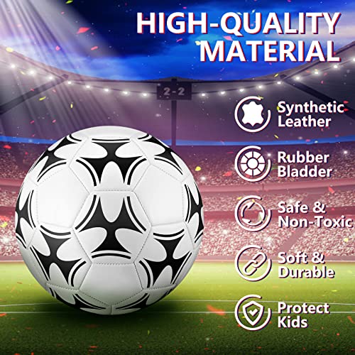 Tradder 4 Pack Soccer Ball with Pump Size 3 4 5 Deflated Soccer Ball for Outdoor Indoor Game Sport Practice Training Gift for Kid Youth Teen Adult Charity Donation - size: Size 4, style: Mixed Style