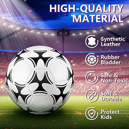 Tradder 4 Pack Soccer Ball with Pump Size 3 4 5 Deflated Soccer Ball for Outdoor Indoor Game Sport Practice Training Gift for Kid Youth Teen Adult Charity Donation - size: Size 5, style: Mixed Style