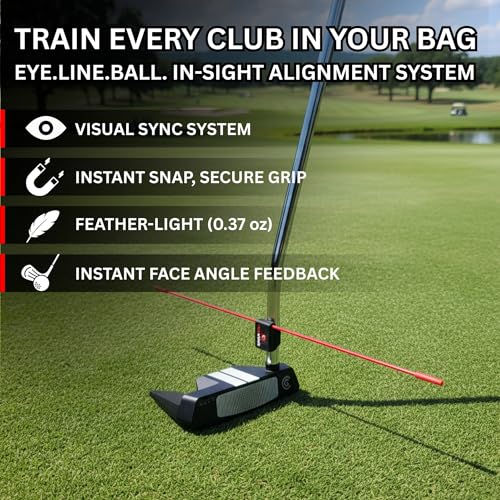 Shaft SNAP Magnetic Golf Alignment Stick Specially Designed for Steel Shafts - 10.24in Ultra-Light 0.37oz Training Aid for Putters, Irons and Wedges