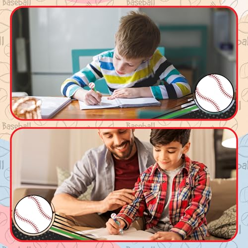 LiYiQ 25 Pcs Baseball Party Favor Multicolor Pen in One Cartoon Cute Fun 4-in-1 Cute Pens Bulk Kawaii Baseball Shape Cool Ballpoint Pens for Kids Fun Gifts - style: Baseball