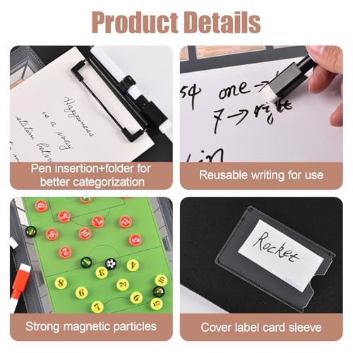 Basketball Clipboard Multi-Court White Board for Coaches, Magnetic Dry Erase Coaching Whiteboard with Upgraded Equipment - Magnets, 2 Marker Pens, Eraser, Training Essentials Coaches Gifts