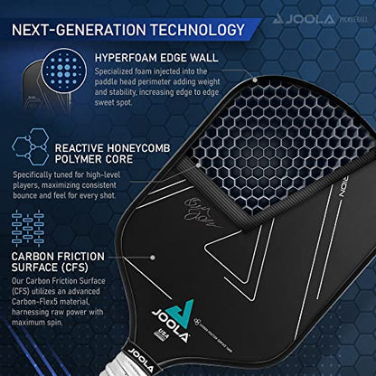 JOOLA Ben Johns Hyperion CFS Pickleball Paddle – Carbon Surface with High Grit & Spin, Elongated Handle, USAPA Approved Ben Johns Paddle - color: Original