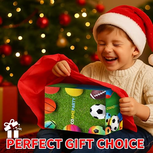 8.5 Inch Sports Balls Set 7 Pack,Playground Balls for Kids&Adults, Includes Soccer Ball, Basketball, and Football,Rainbow Ball for Outdoor & Indoor Games, Boys and Girls Gift with Gift Box