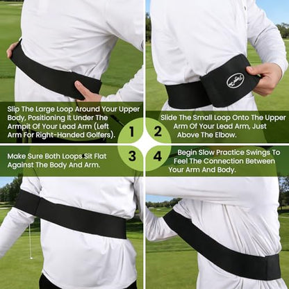 FINGER TEN Golf Swing Training Aid & Adjustable Correcting Swing Trainer 1 Pack, Portable Muscle Memory & Connection Swing Corrector for Right/Left Handed Men Women Golfer Beginners
