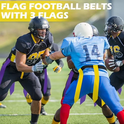 Flag Football Belts for Youth, Kids and Adults Sport Team Building and Competition Training - color: Yellow