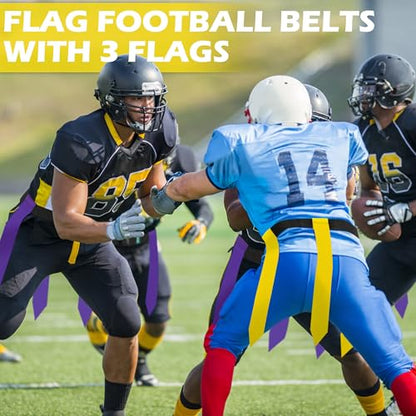 Flag Football Belts for Youth, Kids and Adults Sport Team Building and Competition Training - color: Yellow