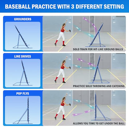 Soccer Baseball Rebounder Net, Soccer Goal Net, Volleyball Softball Rebound Pitchback Net Quick-Switch Angle Training for Control, Passing Practice, Bounce Back Rebounder Goals Gifts Trainer Equipment - size: 7FTx6FT