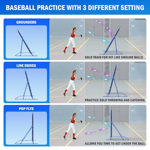 Soccer Baseball Rebounder Net, Soccer Goal Net, Volleyball Softball Rebound Pitchback Net Quick-Switch Angle Training for Control, Passing Practice, Bounce Back Rebounder Goals Gifts Trainer Equipment - size: 7FTx6FT