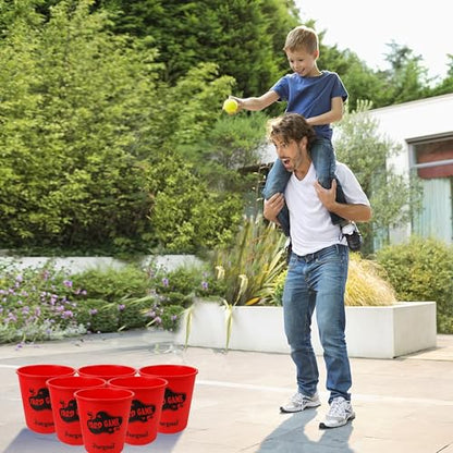 Juegoal Outdoor Giant Yard Pong Game Set Outdoor Toss Game Throwing Game for Beach, Camping, Lawn and Backyard - color: Red