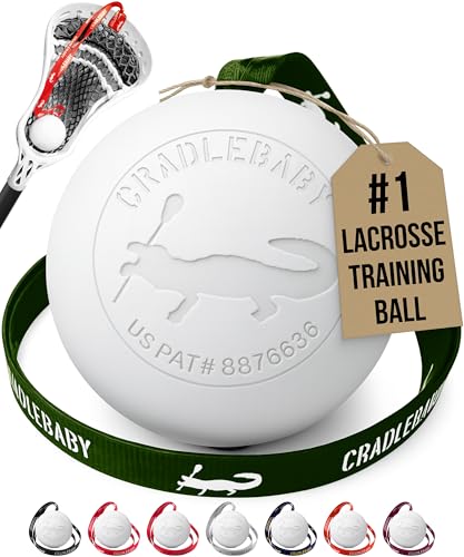 Cradlebaby Lacrosse Training Ball: Practice Indoor/Outdoor & Get More Repetitions - The #1 Piece of Equipment for Boys/Girls to Practice Cradling, dodges, Stick Tricks, & fakes. Best Lacrosse Gift! - color: Green with White Logo (White Ball)