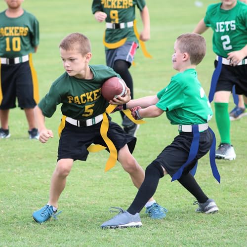 Flag Football Belts, 10/14 Player White Flag Football Sets for Youth, Kids and Adults Team Sports Training Games - color: Yellow and Blue