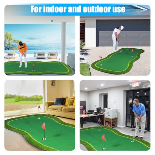 Golf Putting Green/Mat-Golf Training Mat- Professional Golf Practice Mat- Green Long Challenging Putter for Indoor/Outdoor - style: 5x12ft mat