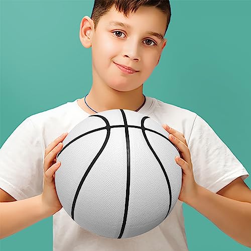 MINDCOLLISION Size 1/3/4/5/6/7/9 No Logo Basketball, Black and White, can be Used for Autographs, Clubs, Training, Event prizes - color: White1, size: No.6