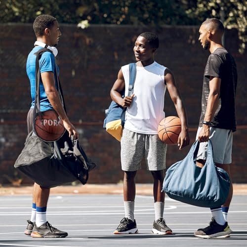 Soulchen 3 pcs Single Ball Bag with Zipper Pocket Mesh Ball Storage Bag with Buckle Clip Sport Equipment Drawstring Sling Storage Net for Carrying Basketball Soccer Football Volleyball