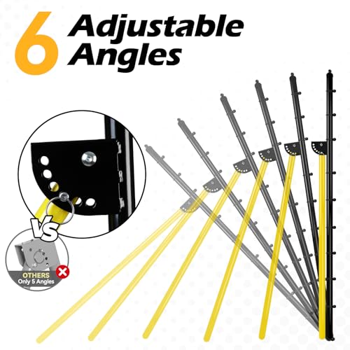6-Angle Adjustable Volleyball Rebounder Net 7x4ft, High Stable Bounce Back Training Equipment for Practicing Volleying Bumping Spiking with High-Tension Net, PU Volleyball and Pump, Stakes - color: Black