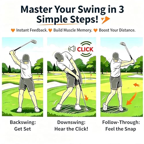 Golf Swing Trainer Kit for Right Handed Golfers Only – 3-in-1 Set Includes Swing Trainer, Wrist Fixator & Grip Trainer – Perfect for Tempo, Posture & Grip Correction – Portable Practice Aid