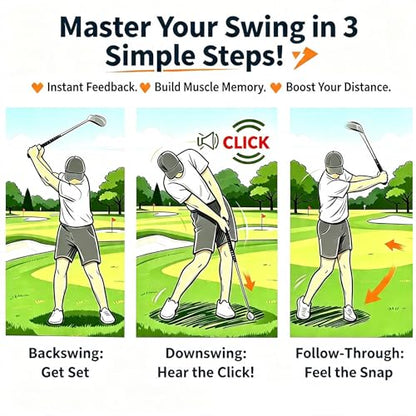 Golf Swing Trainer Kit for Right Handed Golfers Only – 3-in-1 Set Includes Swing Trainer, Wrist Fixator & Grip Trainer – Perfect for Tempo, Posture & Grip Correction – Portable Practice Aid