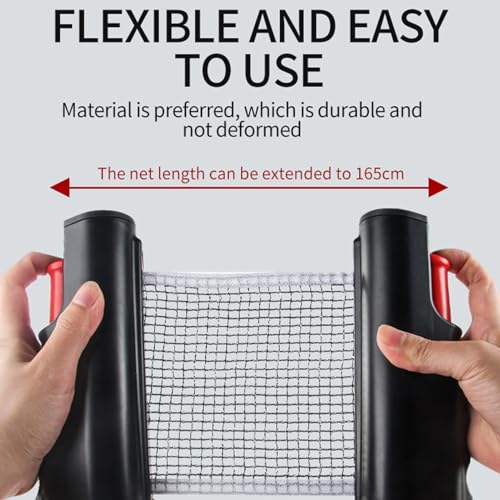 Portable Tennis Net Adjustable Table Tennis Net System - Indoor Outdoor Training Practice Game Replacement Setup Clamps and Posts Lightweight Durable ABS Nylon Mesh for Casual and Competitive Play