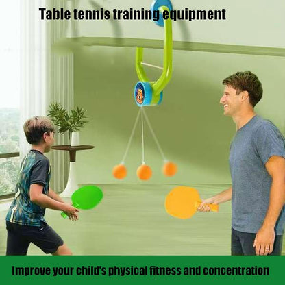 Door Pong Game Set,Hanging Table Tennis Trainer Portable Set for Kids with 2 Pcs Racket & 6 Pcs Balls, Adjustable Portable Table Tennis Exerciser for Indoor Fun (PVC Racket)