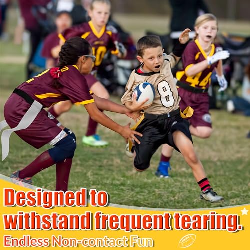 Flag Football Belts, Flags for Flag Football Set 14 Player, Flag Football for Kids Adults and Youth Training Equipment - color: Yellow and Gray