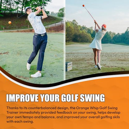 Orange Whip Golf Swing Trainer Aid Patented & Made in USA for Improved Rhythm, Flexibility, Balance, Tempo, and Strength *American Made* - style: Full-Size - 47"