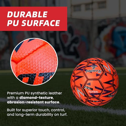 Nova Futsal Ball – Professional Match Quality Indoor Soccer Ball Size 4 - Durable PU Textured Surface, Butyl Bladder, Multi-Layered, 32 Hand-Stitched Panels, IMS Standard