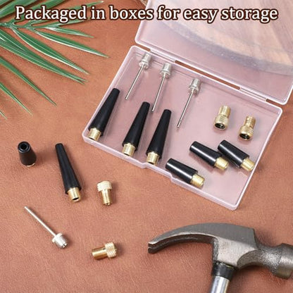16 Pcs Universal Air Pump Adapter Kit, Bike Pump Valve Adaptors, Ball Pump Needles, Inflatable Nozzles for Inflatable Pool Toys, Bike Tires, Air Compressor, Air Mattress, Basketball