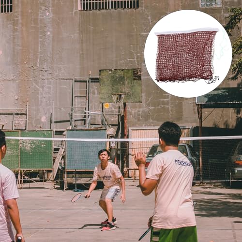 Toddmomy Portable Badminton Net and Tennis Net Red Mesh Outdoor Indoor Foldable Stable Badminton Netting for Backyard Court Training