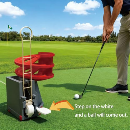 Golf Ball Dispenser, Automatic Golf Ball Tee Up Machine – Range Reload Golf Ball Dispenser & Golf Simulator Accessories, No Electricity Required for Driving Range & Home Use