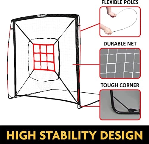 Baseball Net - Pitching Net/Hitting Net Batting Practice, Training Tools - Baseball Gifts for Kids, Children & Teens,Black
